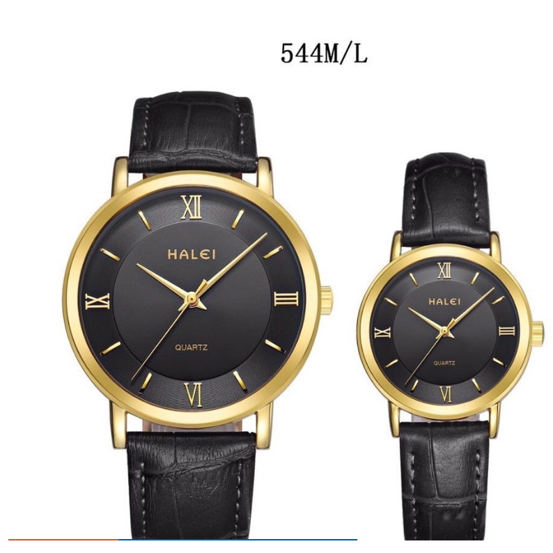 Đồng Hồ Đôi Nam Nữ Chống Nước, Chống Xước HALEI 1309 + Tặng 1 vòng tỳ hưu phong thủy.