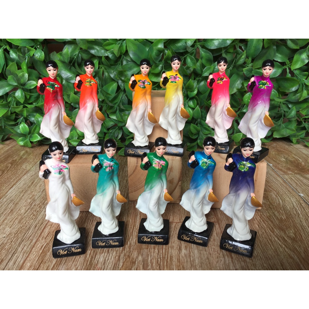 Tượng cô gái nữ sinh áo dài Việt Nam - Size Trung - 16cm