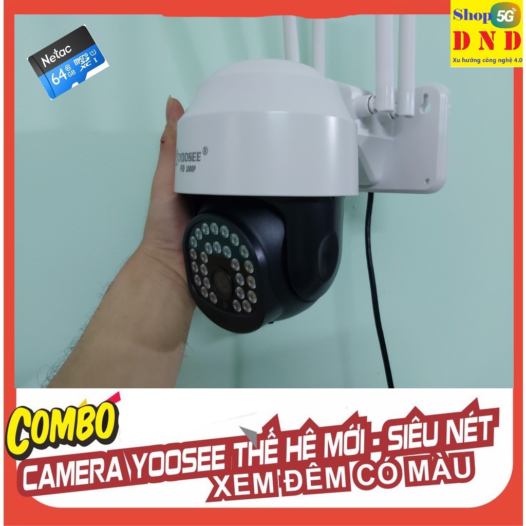 [Mã 267ELSALE hoàn 7% đơn 300K] Camera Wifi Yoosee 27 Led quay đêm có màu, 4 Râu bản Pro ngoài trời, trong nhà 3.0Mpx