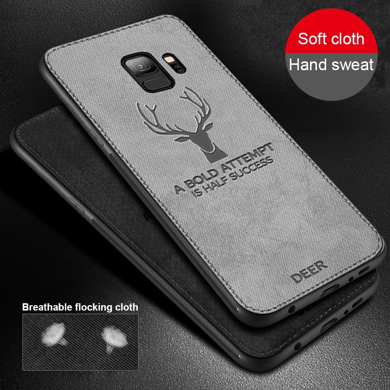 Ốp điện thoại vải mềm thiết kế hình con hươu cho Samsung Galaxy Note 9 8 S8 S9 S10 Plus S10e | WebRaoVat - webraovat.net.vn