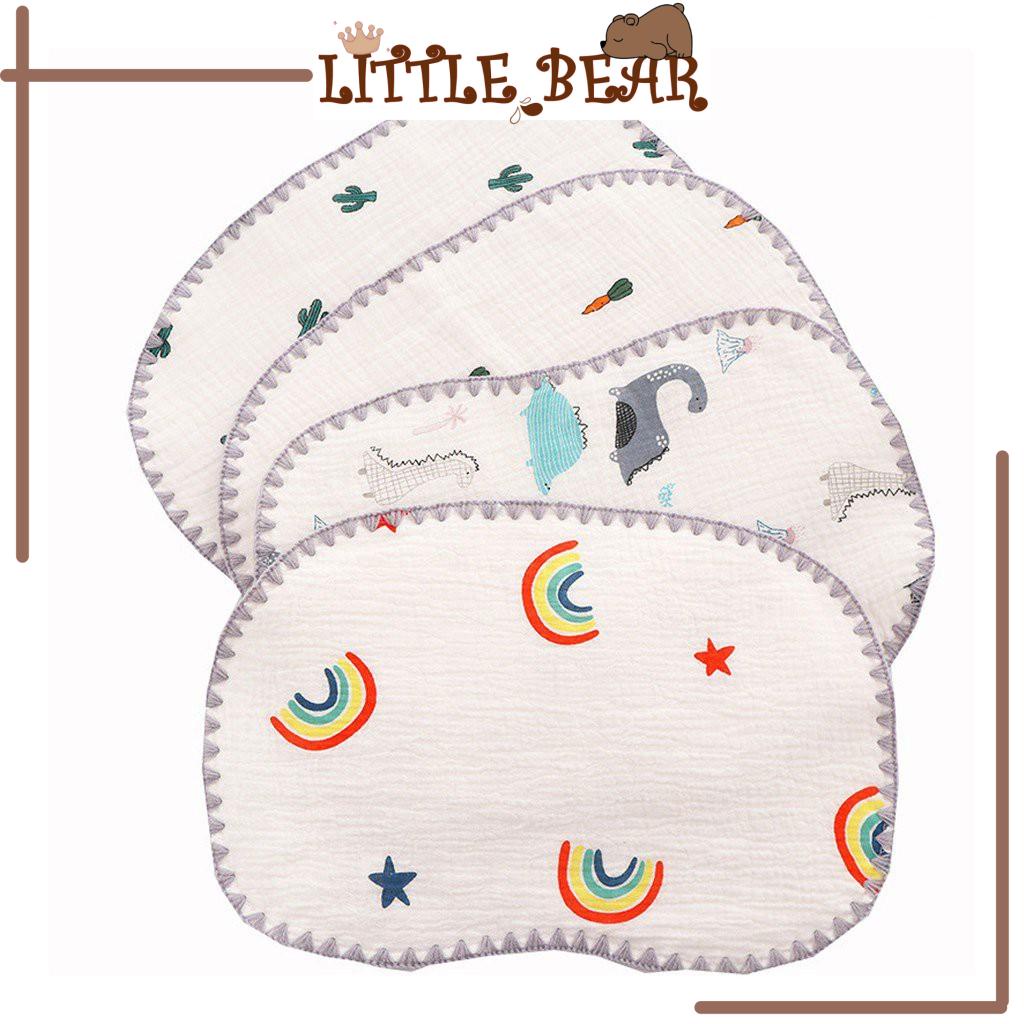 Gối Xô Sơ Sinh Sợi Tre Mềm Mịn 10 Lớp Cao Cấp Thấm Hút Mồ Hôi Cho Bé Sơ Sinh - Little Bear