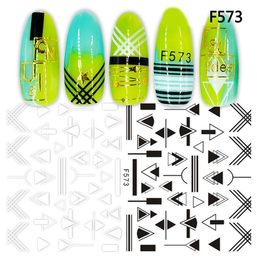 Miếng Dán Trang Trí Móng Tay Họa Tiết Hình Học Mới