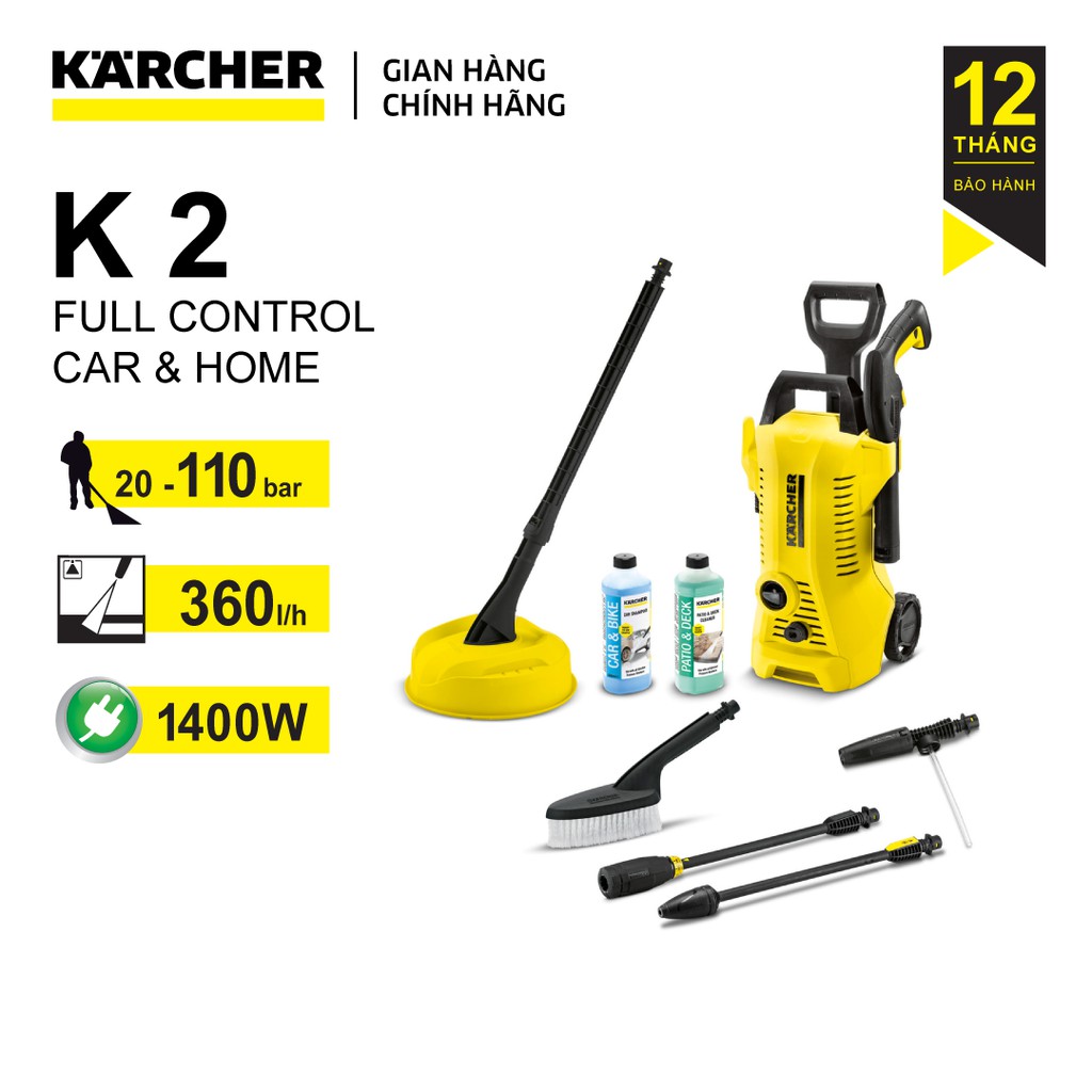 Máy xịt rửa xe Karcher K2 full control car and home