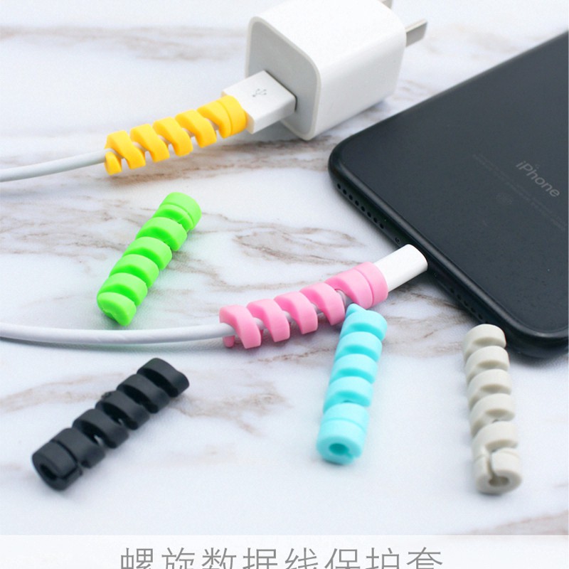 1 cặp miếng vỏ lò xo Bọc Nhựa Bảo Vệ Đầu Dây Cáp Sạc USB