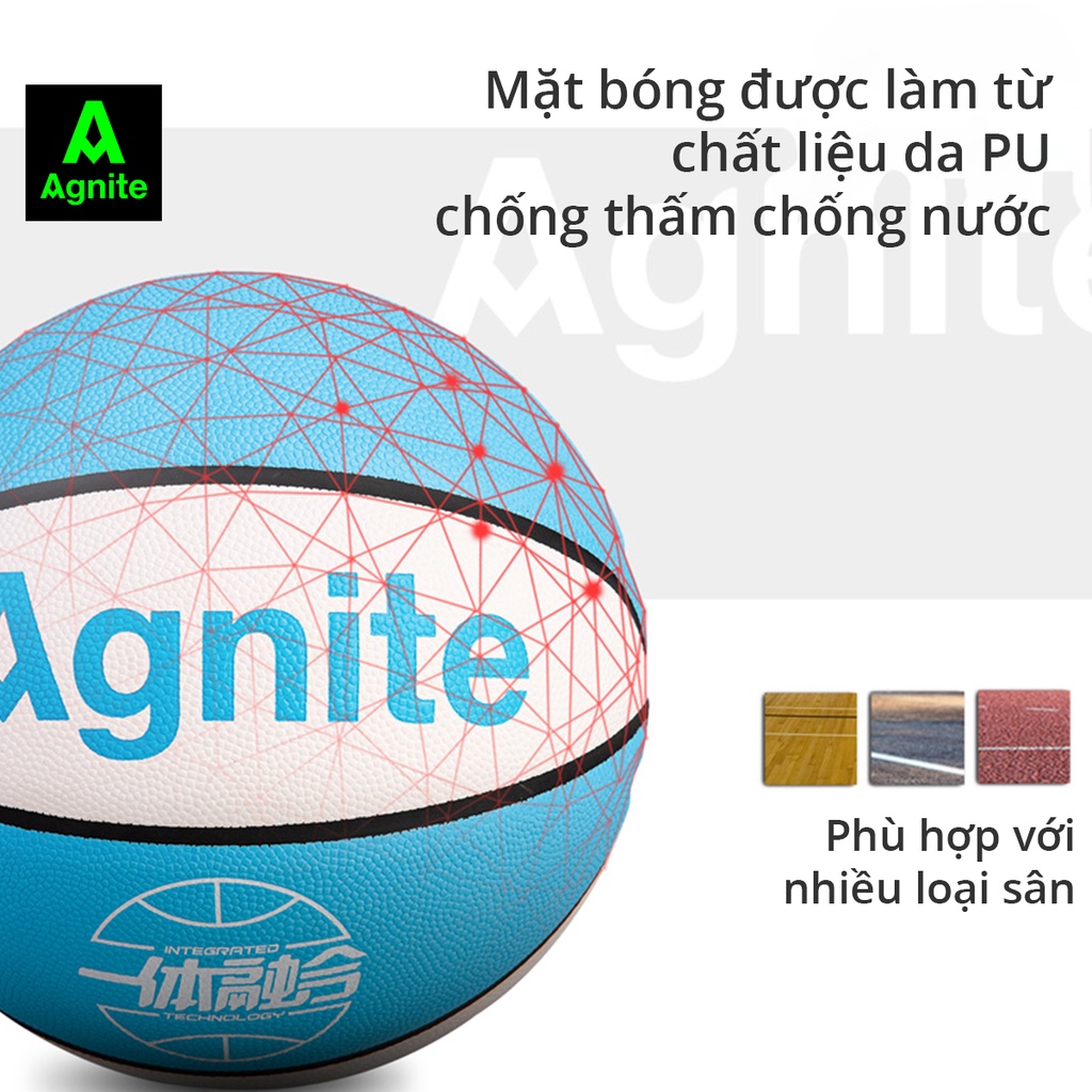 Bóng rổ da PU AGNITE số 7 tiêu chuẩn thi đấu - chất liệu cao cấp chống mòn siêu bền - chính hãng - màu sắc cá tính F1144