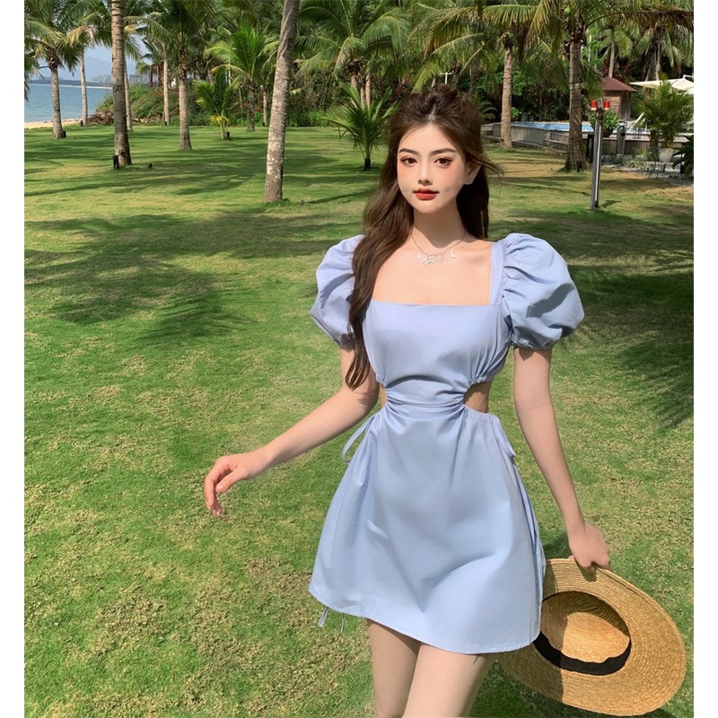 Đầm dáng a tay bồng mini Emilyshop