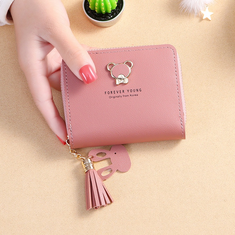 Hầu hết Ví Mini Màu Trơn Hình Gấu Dễ Thương / Ví Cầm Tay Chống Thấm Nước Trang Điểm Phong Cách Đơn Giản / Thiết Thực Cho Nữ