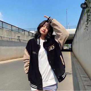 Áo Khoác Bomber Chất Nhung Unisex