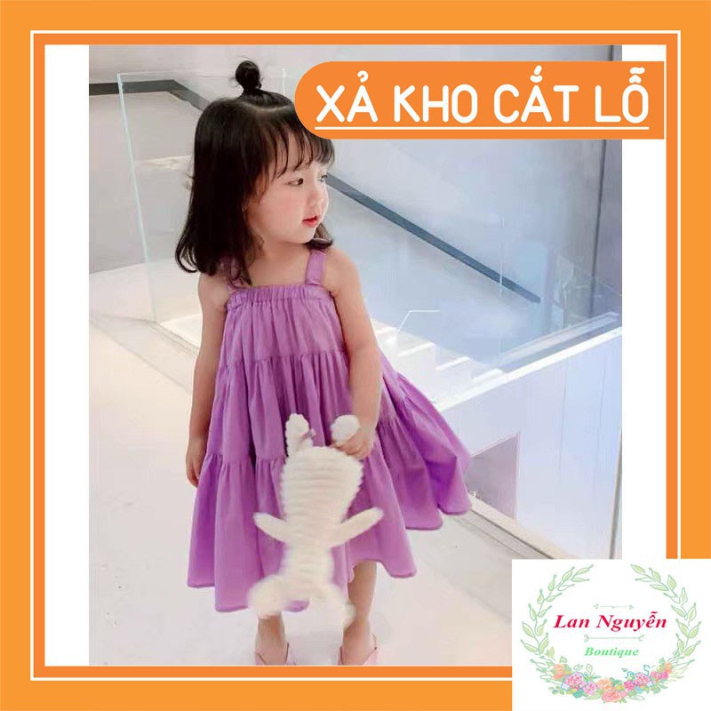 BÁN SỈ VÁY TÍM 2 DÂY SÁT NÁCH DÁNG BABYDOLL CHO BG