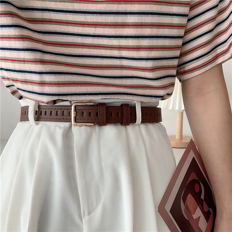 Thắt Lưng Mỏng Không Cần Đục Lỗ Thời Trang Mùa Hè Cho Nam Và Nữ