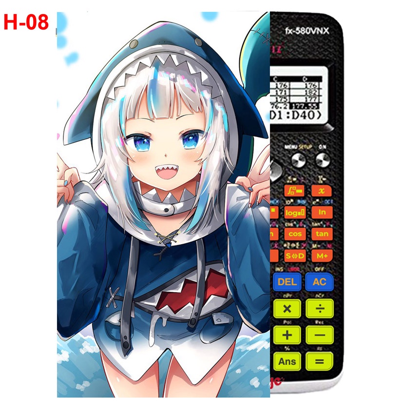 Decal Máy tính CASIO fx570, fx580...anime Gawr Gura