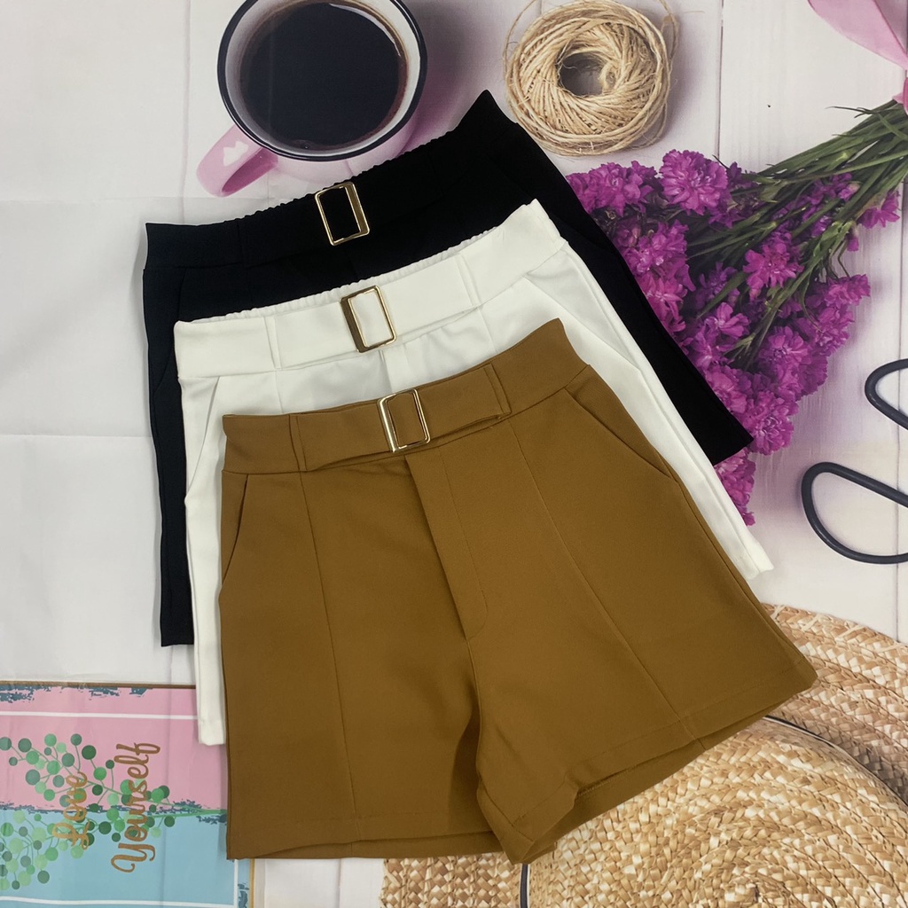 Quần Đùi Nữ Lưng Cao Kèm Đai Siêu Hot Chất Đẹp Loại 1