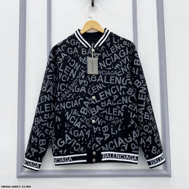 Áo khoác nam nữ unisex Bomber Jacket nỉ dập hoạ tiết chữ monogram quanh áo phối bo chun dệt chữ cực sang