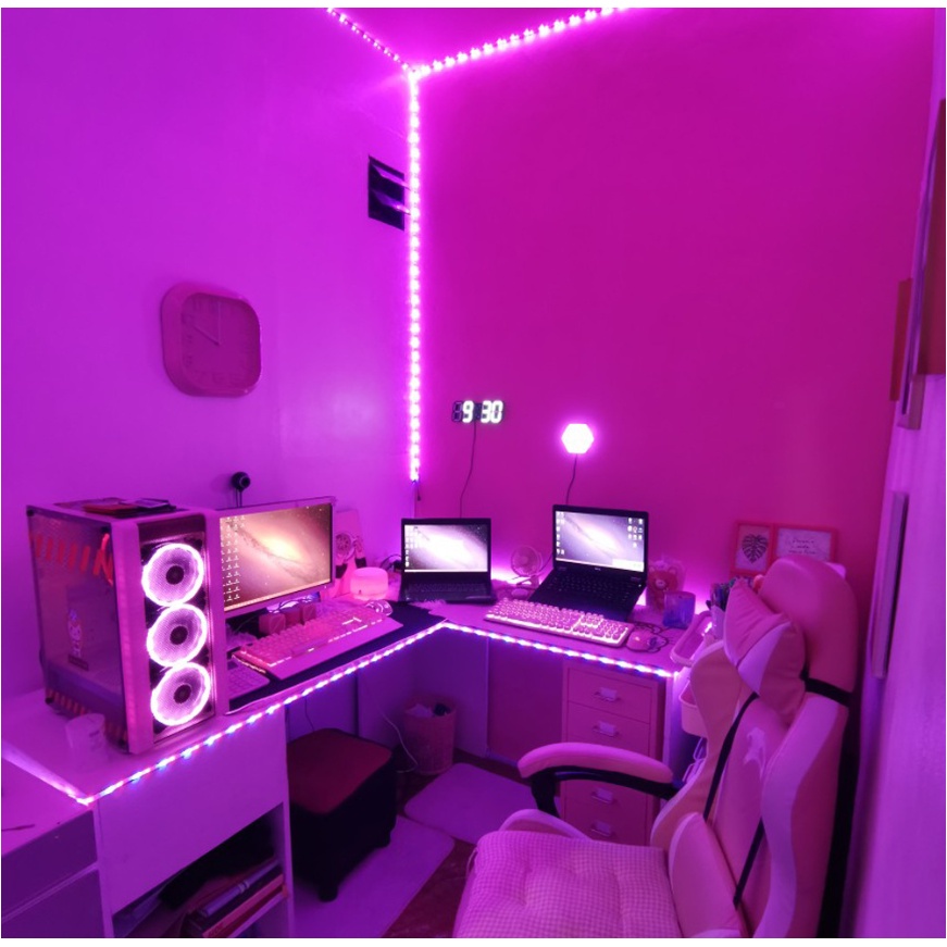 Bộ Đèn Led RGB 5050 Nháy Theo Nhạc 16 Triệu Màu Điều Khiển Bằng Remote Và App