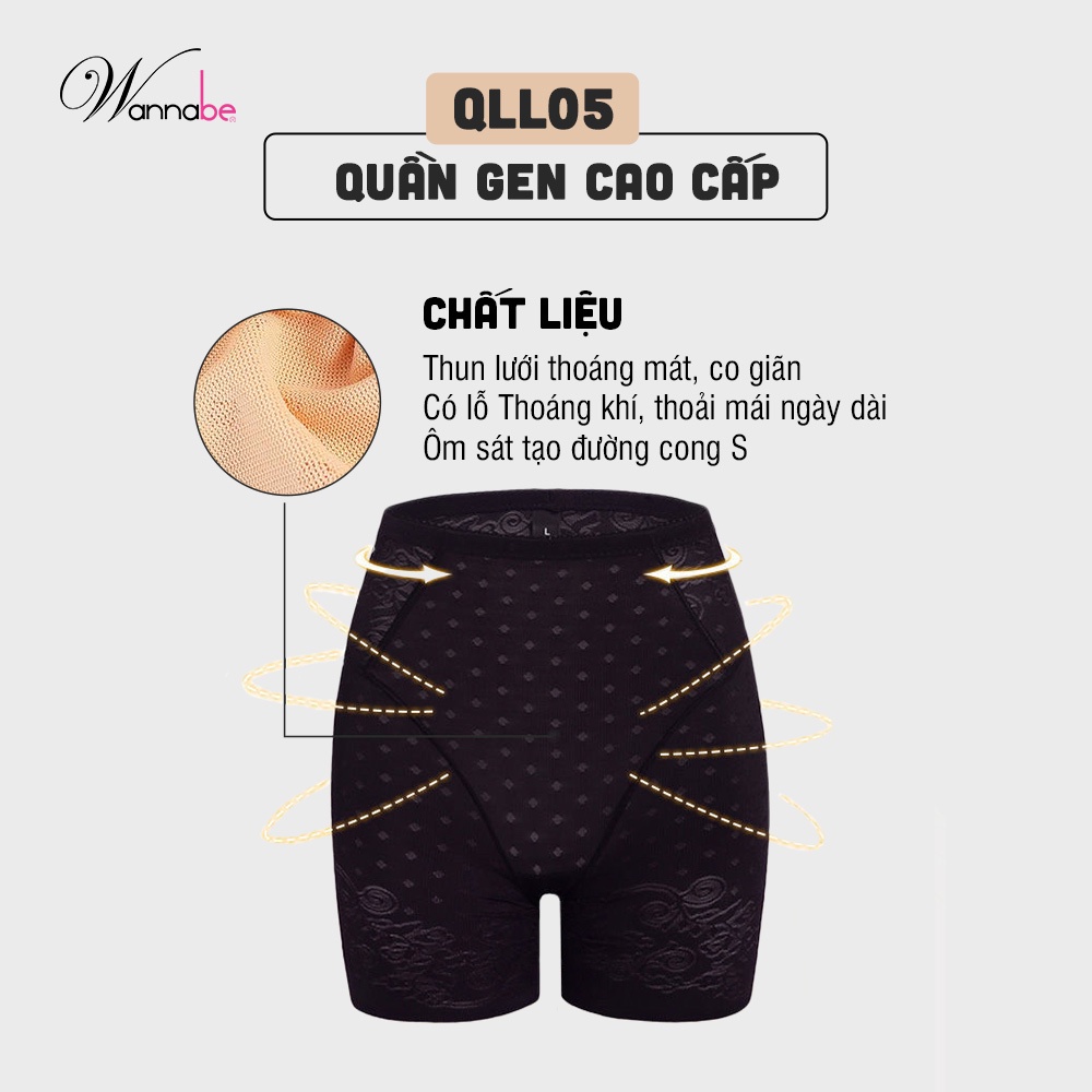 Quần lót gen nữ cao cấp Wannabe QLL05 giúp định hình vòng bụng tái tạo đường cong tạo sự tự tin quyến rũ