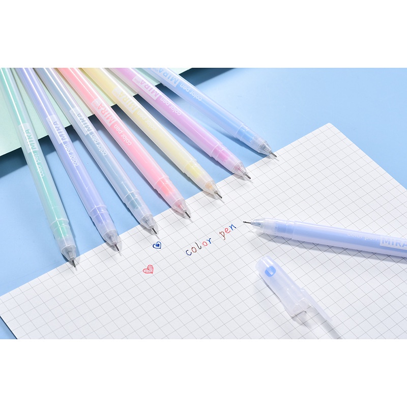 Bút highlight dạ quang màu pastel bullet journal 3 vintage mực gel TOGU - Set combo bộ 12 bút viết maker sổ tay cute