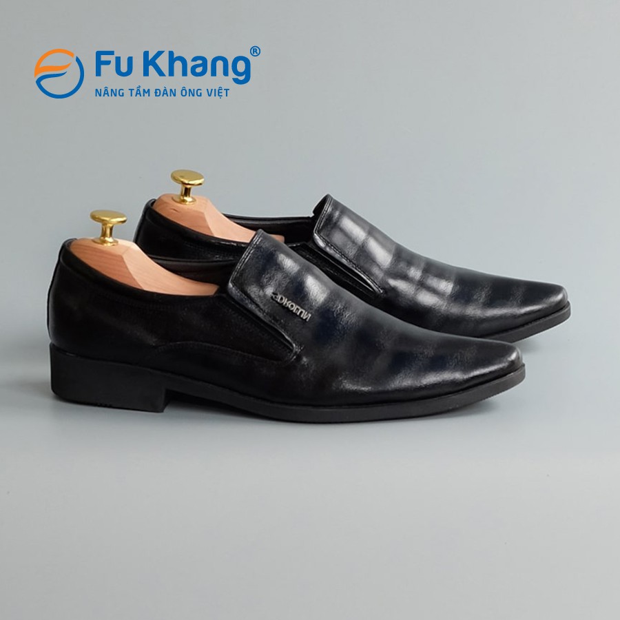 Giày lười nam đẹp kiểu dáng công sở da bò cao cấp nhãn hiệu Fu Khang màu đen GD23
