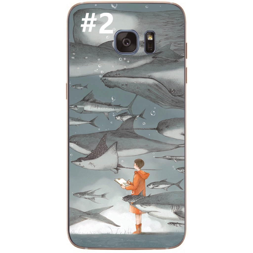 Cartoon Shark Back Cover Samsung Galaxy Note5/Note 4/S6/S7 Edge Soft TPU Case