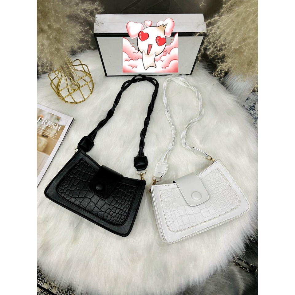 Túi xách nữ mini đeo vai dáng vuông da xoắn hợp thời trang, Túi đeo chéo phù hợp đi chơi - Candy_shop