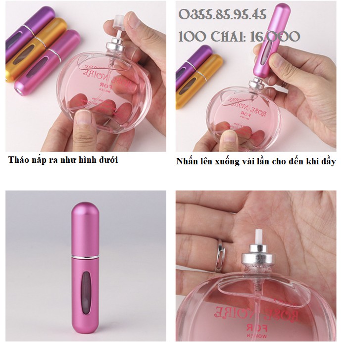 Chai chiết nước hoa tự động 5ml - Vỏ chiết đáy trực tiếp, lọ chiết 5ml / 8ml