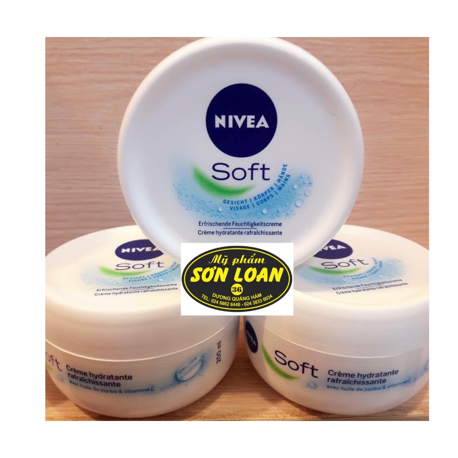 Kem dưỡng ẩm chuyên sâu Nivea Soft Cream,kem dưỡng làm mềm da, nhập khẩu Đức, 200ml
