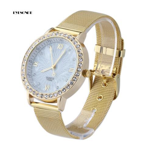 Dây Cáp EYe Chất Lượng Cao Chuyên Dùng❀Đồng Hồ Số La Mã Mạ VàNg ĐíNh Đá ThờI Trang Cho Nữ