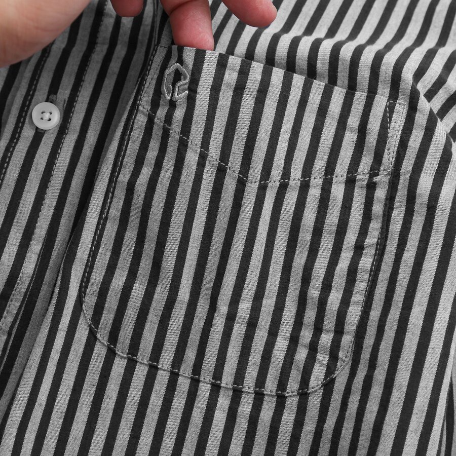 Áo Sơ Mi Nam Dài Tay GU CHẤT, Phối Sọc Lịch Thiệp, Chất Vải Cotton Mềm Mại, Thông Thoáng - GUSM45