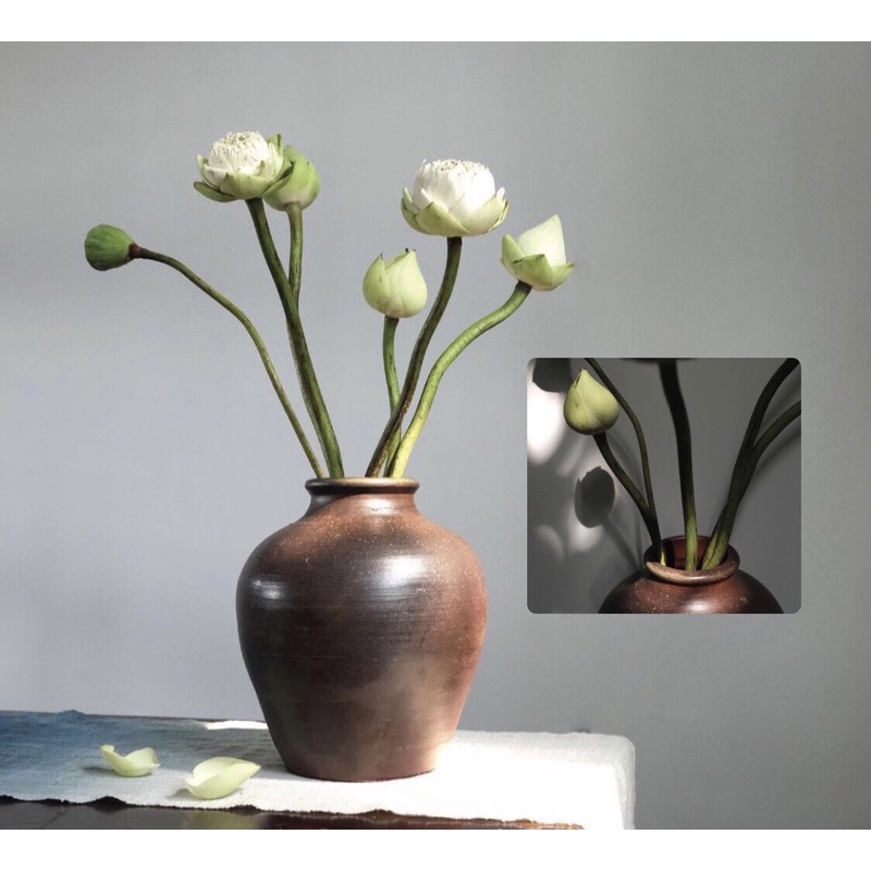 GỐM SÀNH VUỐT TAY CẮM HOA VÀ CÀNH