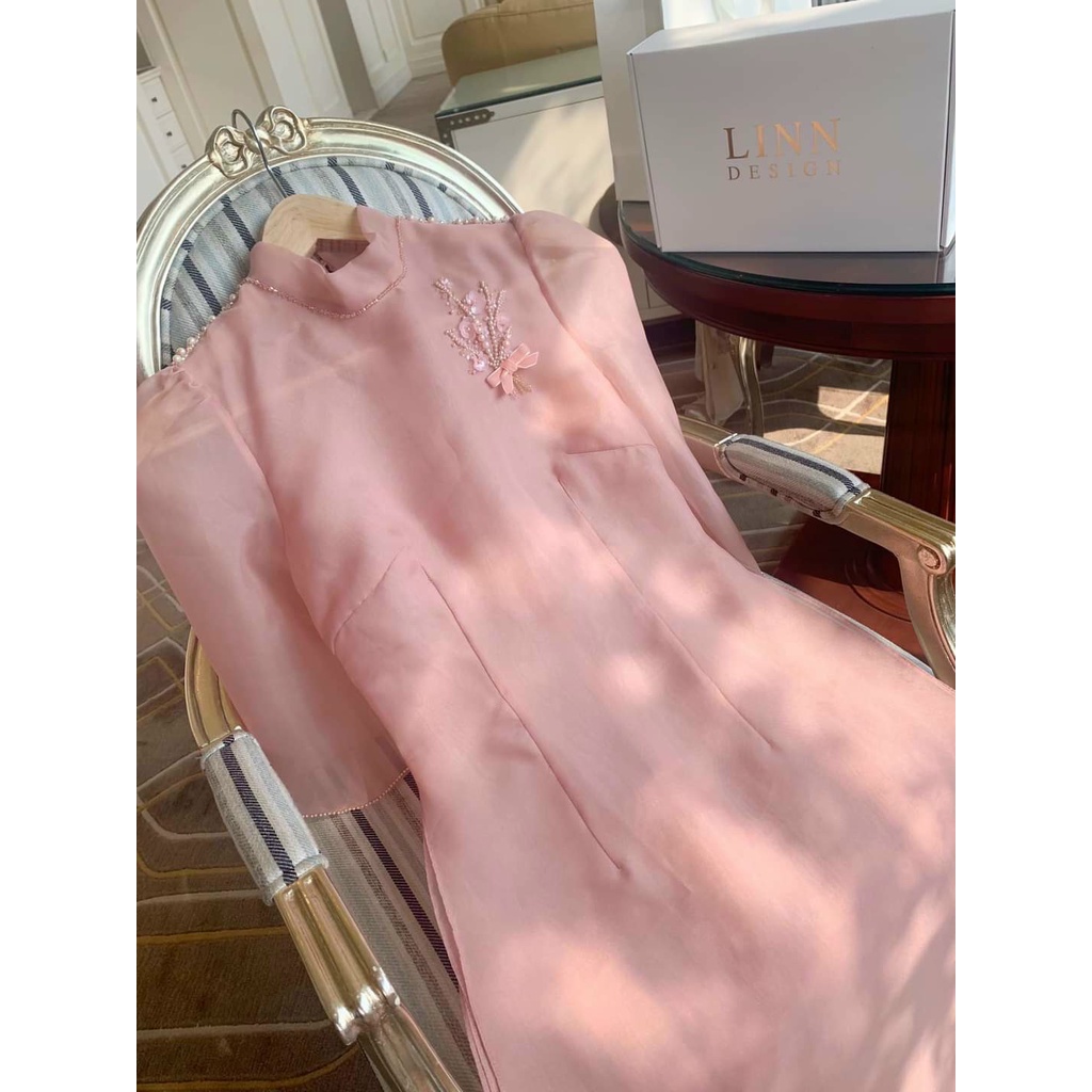 Áo Dài Uyển Thi Voan Tơ 4 Tà Tay Lỡ_Áo Dài Thiết Kế May Sẵn