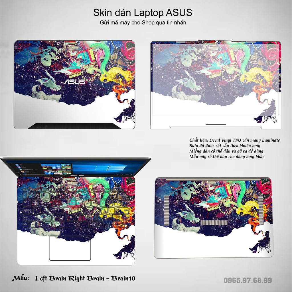 Skin dán Laptop Asus in hình Left Brain Right Brain (inbox mã máy cho Shop)