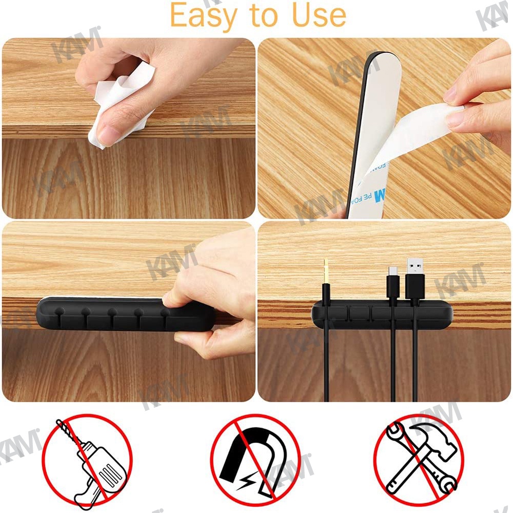 Giá Đỡ Cố Định Dây Cáp Sạc 3 / 5 / 7 Lỗ Bằng Silicon Chất Lượng Cao