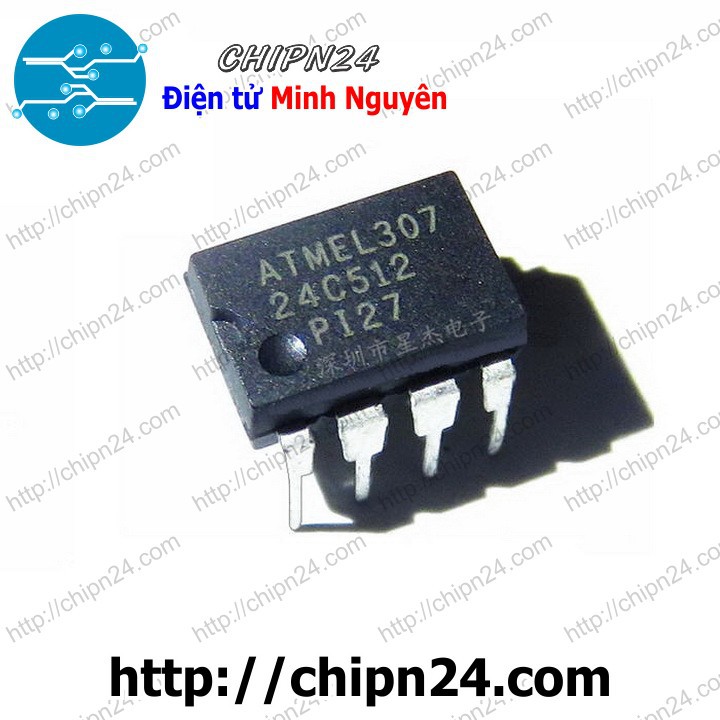 [1 CON] IC 24C512 DIP-8 (AT24C512 IC Nhớ EEPROM)