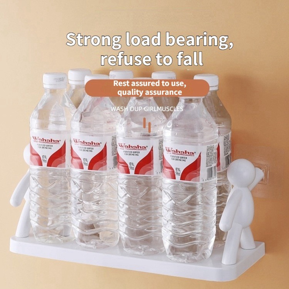 1 Kệ Để Đồ Dán Tường Không Cần Khoan Hình Người Tiện Dụng Cho Nhà Bếp/Phòng Tắm