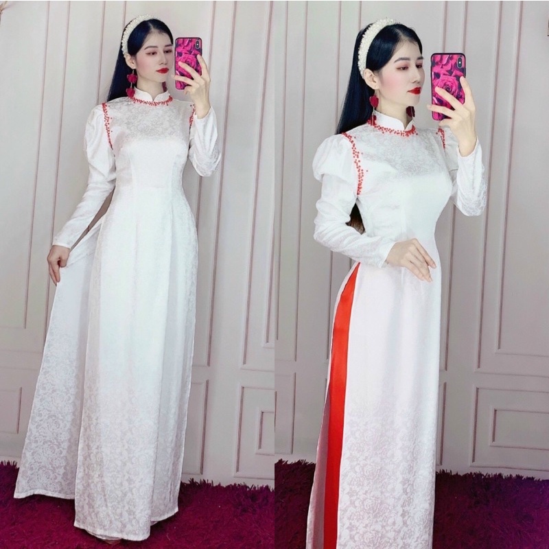 ÁO DÀI CƯỚI FULL SIZE S/M/L/XL ( ảnh tự chụp 100%)