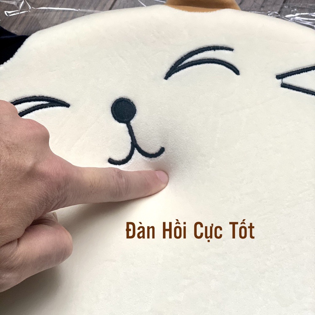 Đệm ngồi bệt vải nhung hình ngộ nghĩnh ruột cao su non