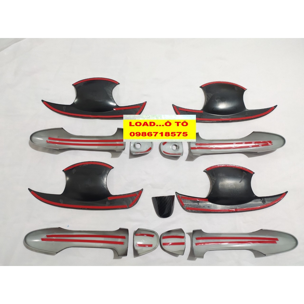 Ốp Tay Hõm Cửa Xe Toyota Vios 2023-2019 Mẫu Vân Carbon cao Cấp, Bộ sản Phẩm Tay Hõm