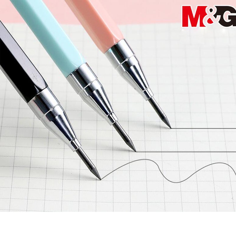 Bộ Bút Chì Cơ Học 2.0mm 2B Màu Đen Dùng Cho Vẽ Thủ Công