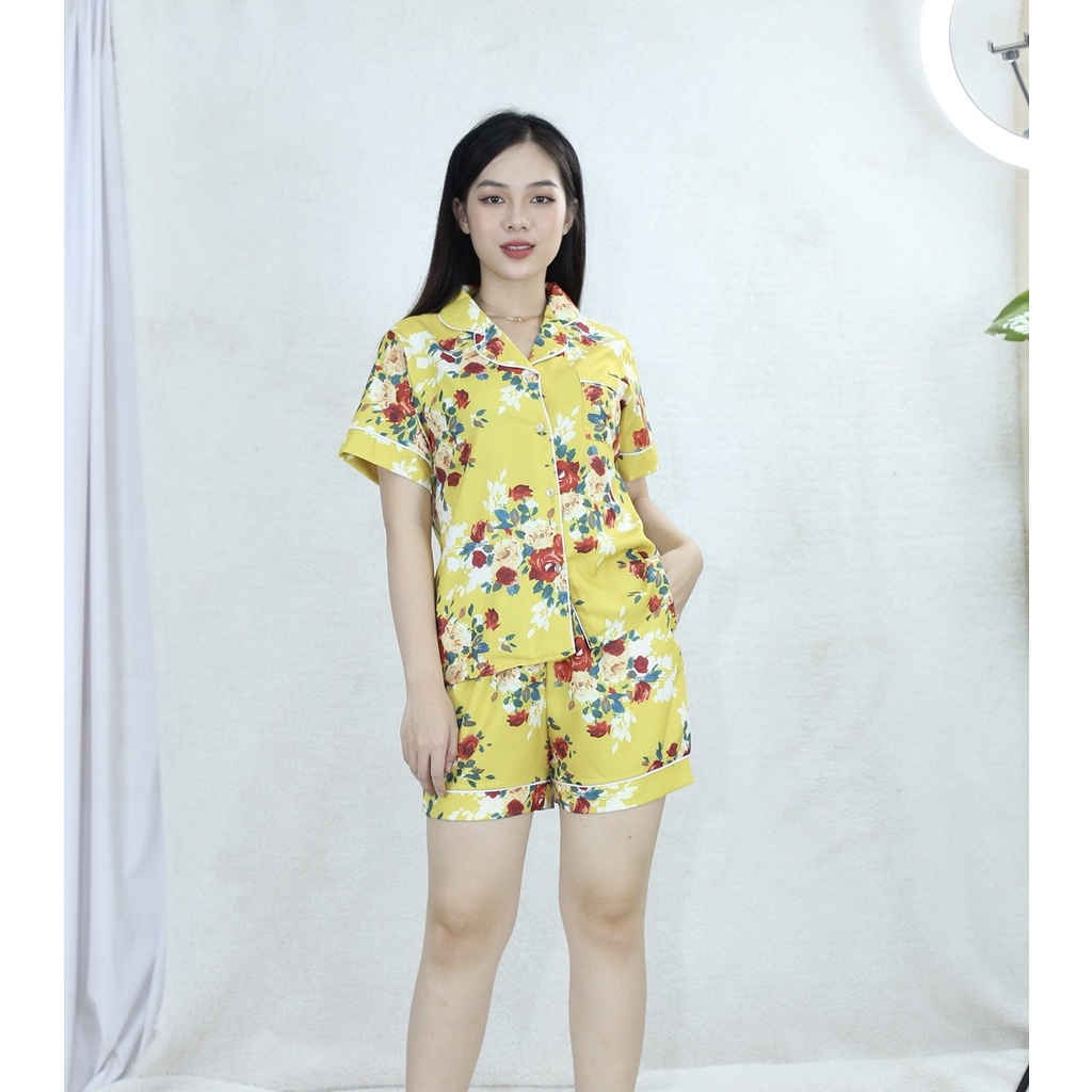 [HÌNH THẬT 100%] XẢ HÀNG SỐC  Bộ đồ Pijama nữ quần ngắn tay ngắn   - vải siêu lụa cao cấp - Cực Kì Sang Chảnh