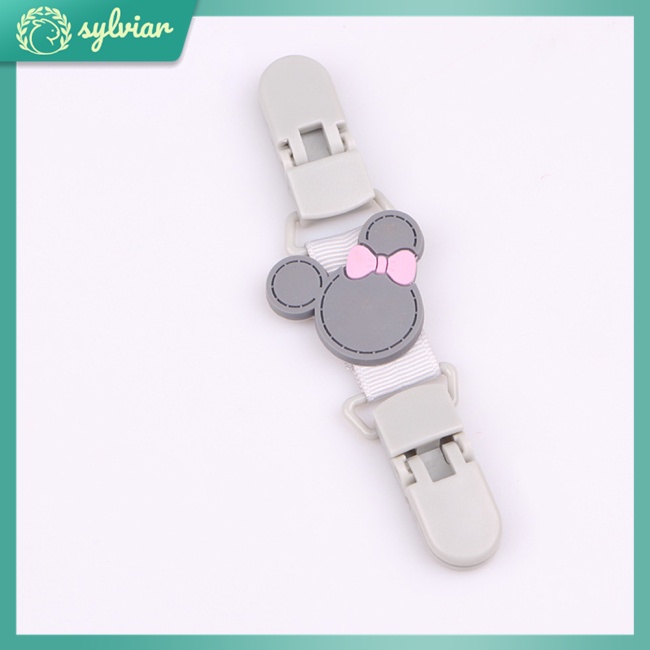 [sylviar] Kẹp Khăn Ăn Bằng Silicon Họa Tiết Hoạt Hình Cho Bé hain