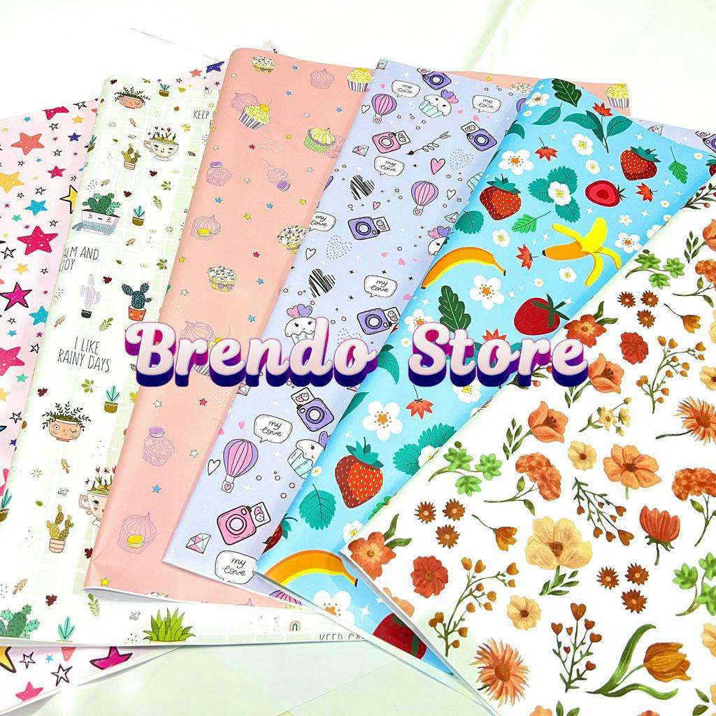 Set Giấy Gói Quà đẹp, mẫu mới nhất, xu hướng sáng tạo - combo 5 tờ và 1 tờ - VPP Brendo