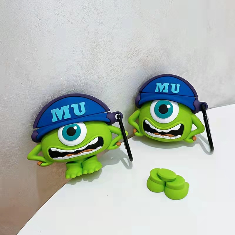 Vỏ Bảo Vệ Hộp Sạc Tai Nghe bluetooth Không Dây Airpods 3/1/2 pro Bằng Silicon Họa Tiết Hoạt Hình Mắt To 3D Dễ Thương
