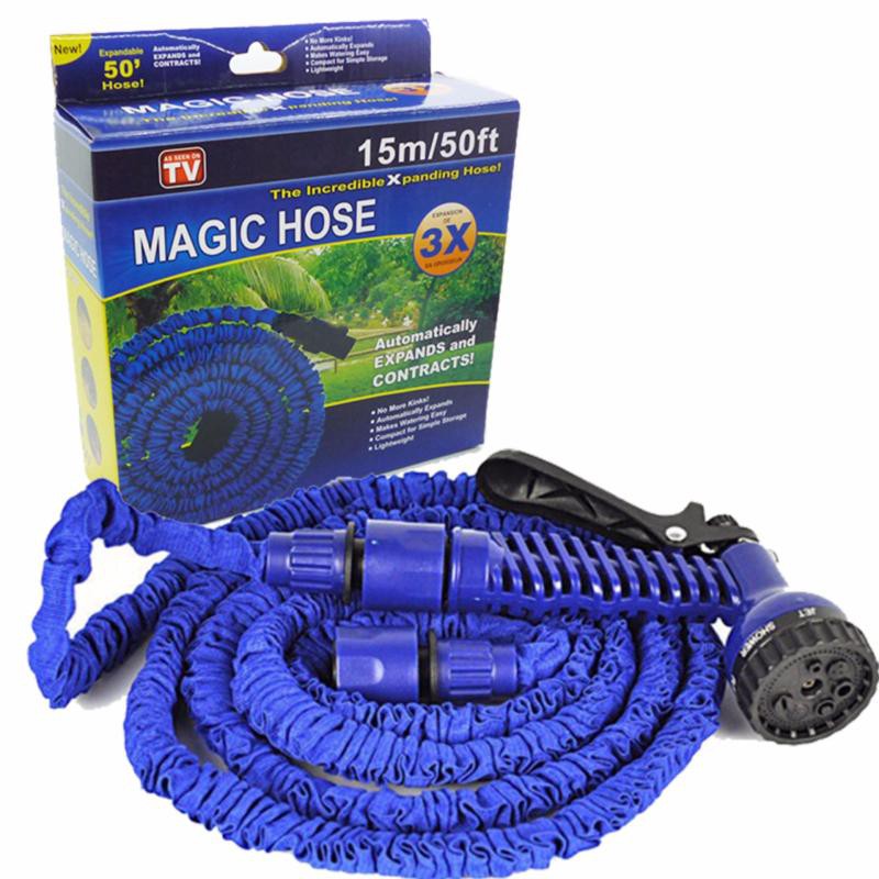 Vòi xịt nước Magic Hose 3m giãn nở 15m thông minh dùng tưới cây, sân vườn, rửa xe máy/xe hơi,...