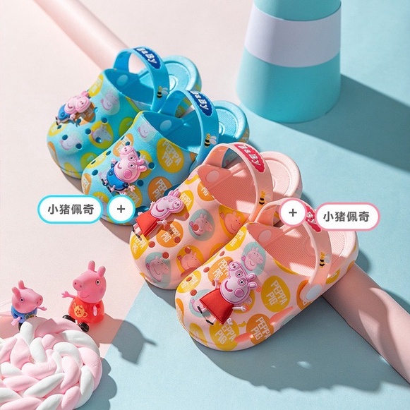 Dép sục Peppa pig cho bé trai bé gái, sục heo pepa mềm nhẹ cho bé 1-4 tuổi Tulastore