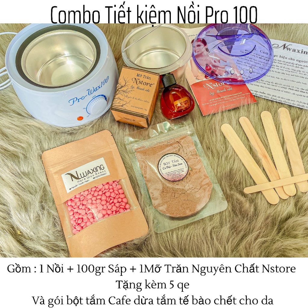 COMBO NỒI NẤU SÁP WAX LÔNG MỠ TRĂN SIÊU TIẾT KIỆM