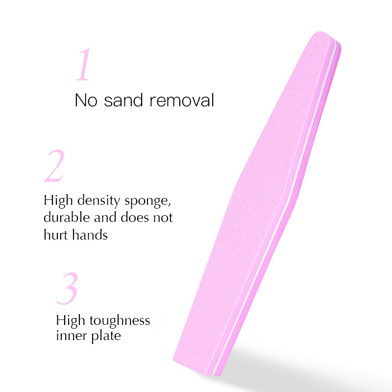 Bộ 1/2/5 cây xốp dũa móng MTSSII màu hồng dùng đánh bóng móng tay