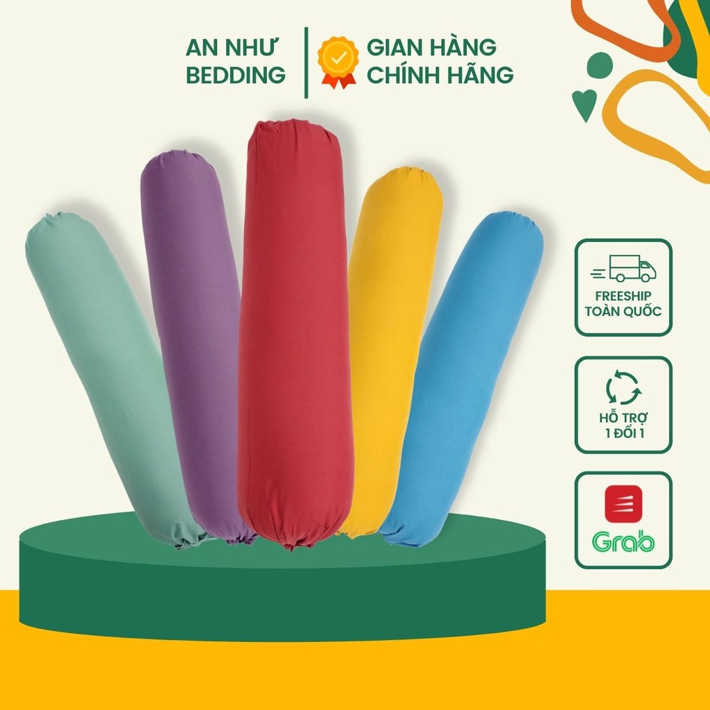 Vỏ gối ôm35x100 cotton đũi An Như