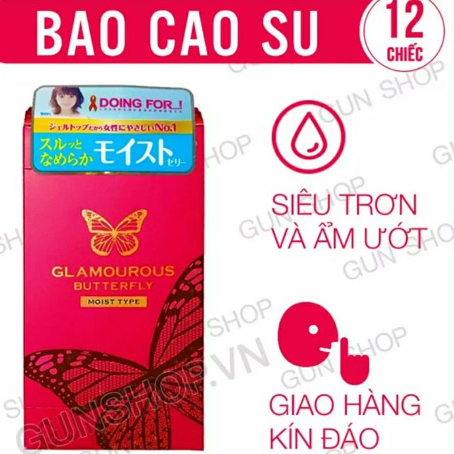 Bao cao su Jex Buttyrfly Moist Siêu Trơn - Hộp 6pcs