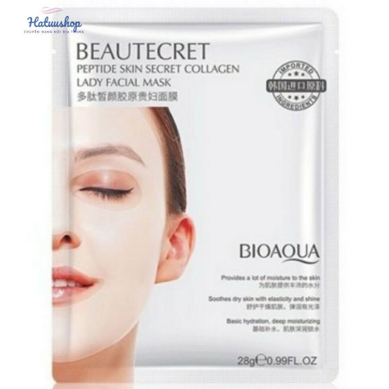 Mặt Nạ  Vàn.g 24k , Mặt Nạ Thủy Tinh Bioaqua Giúp Cung Cấp Dưỡng Chất Cho Da