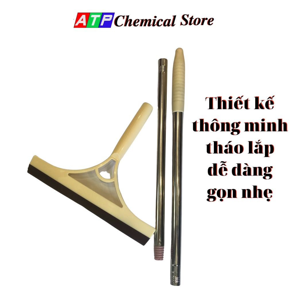 Cây lau kính dài, dụng cụ lau kính cán inox dài 1m