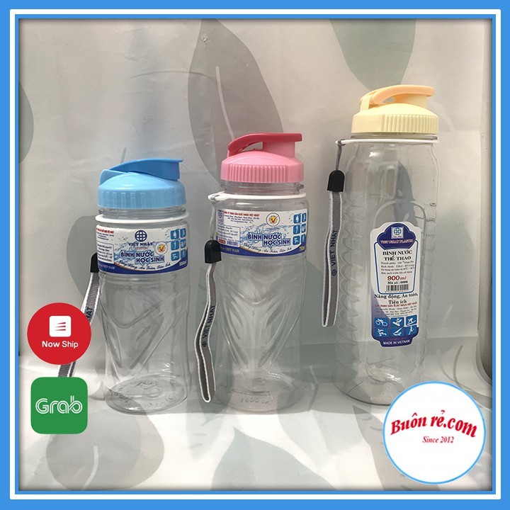 Bình nước dành cho học sinh nhựa Việt Nhật 550ml, 750ml, 900ml – Bình nước thể thao có dây treo tiện lợi – Buôn rẻ 01281